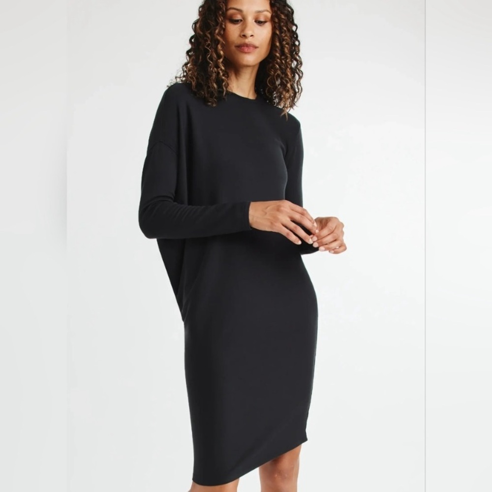 Kit and Ace Wave Long Sleeve Dress dark grey Women's Dress asymmetrical 10